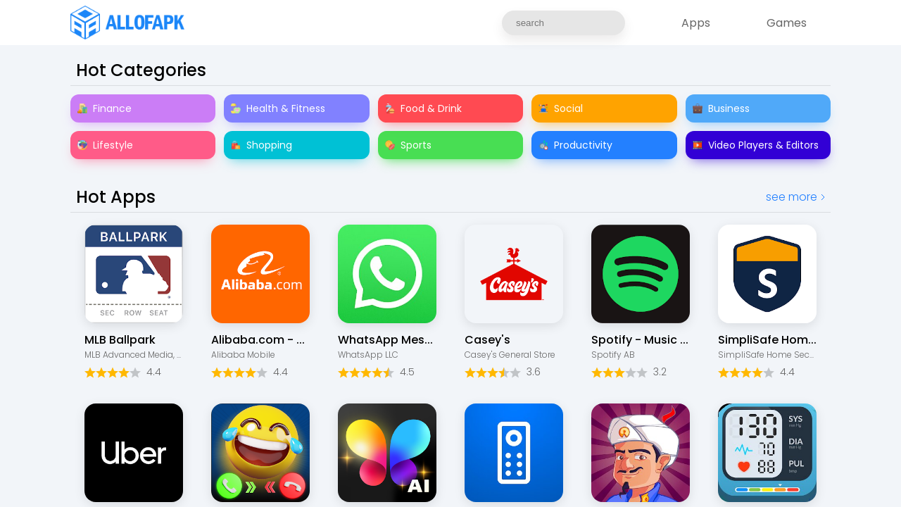 Screenshot of allofapk.com
