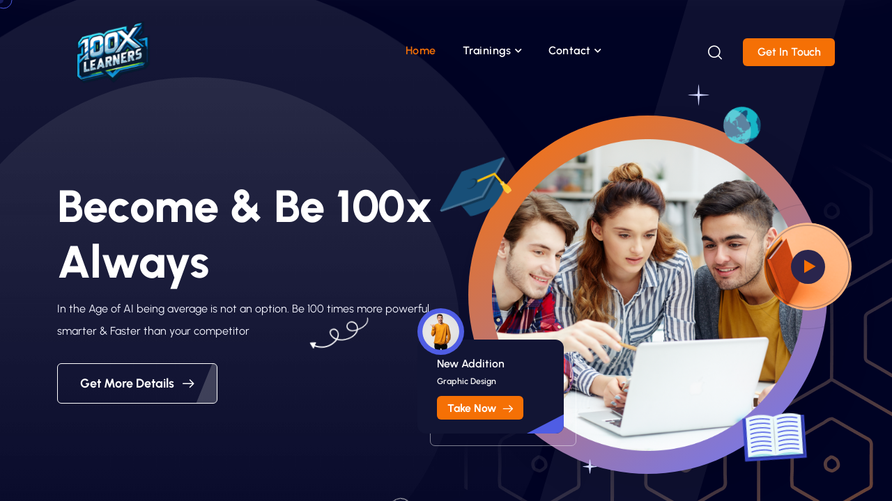 Screenshot of 100xlearners.com