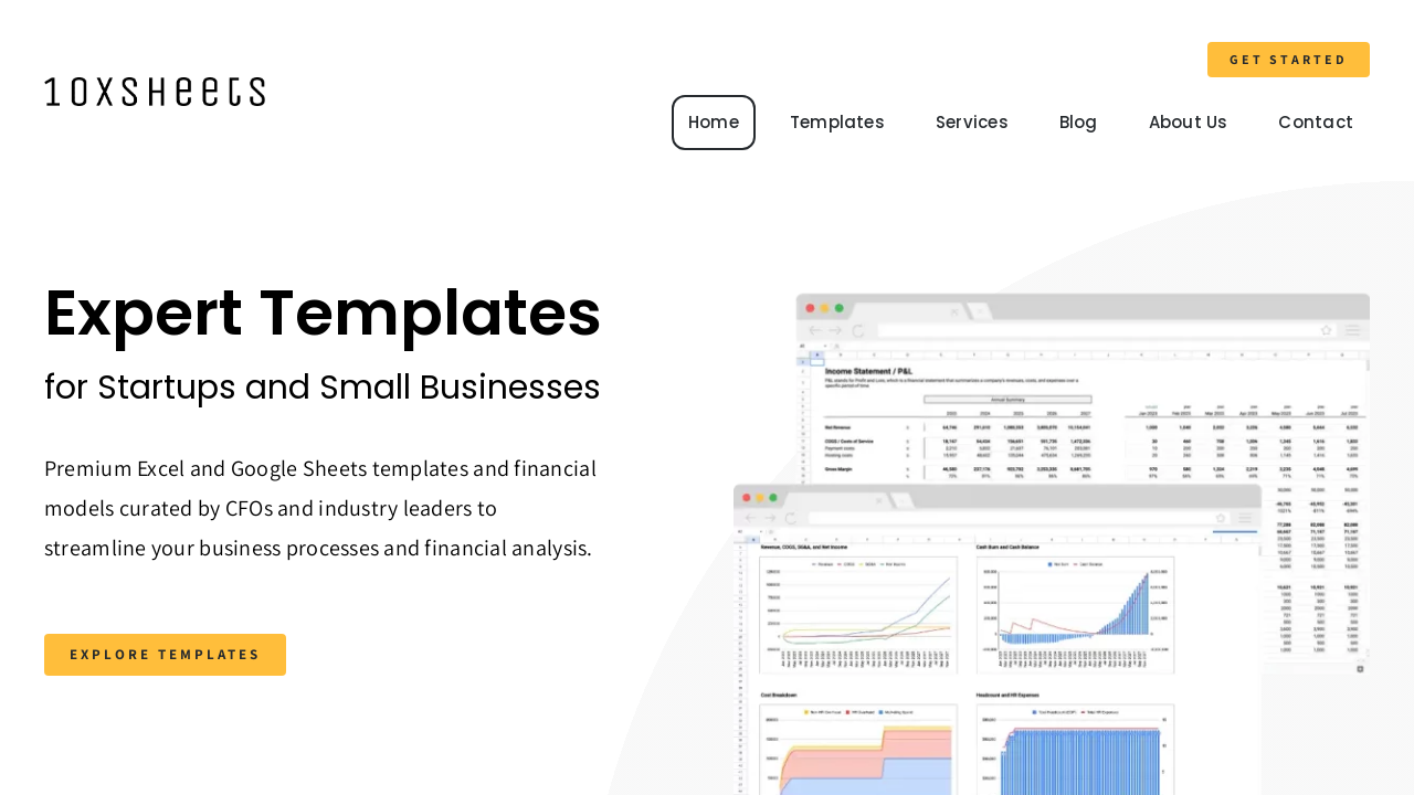Screenshot of 10xsheets.com