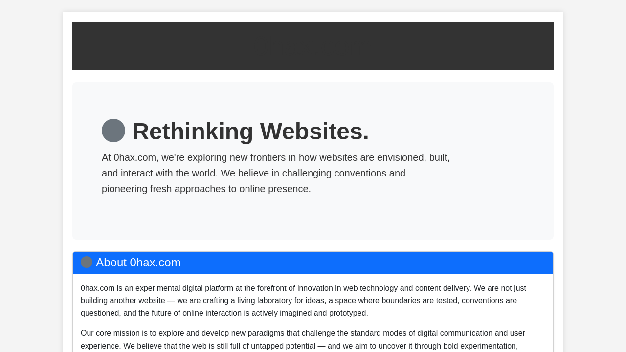 Screenshot of 0hax.com