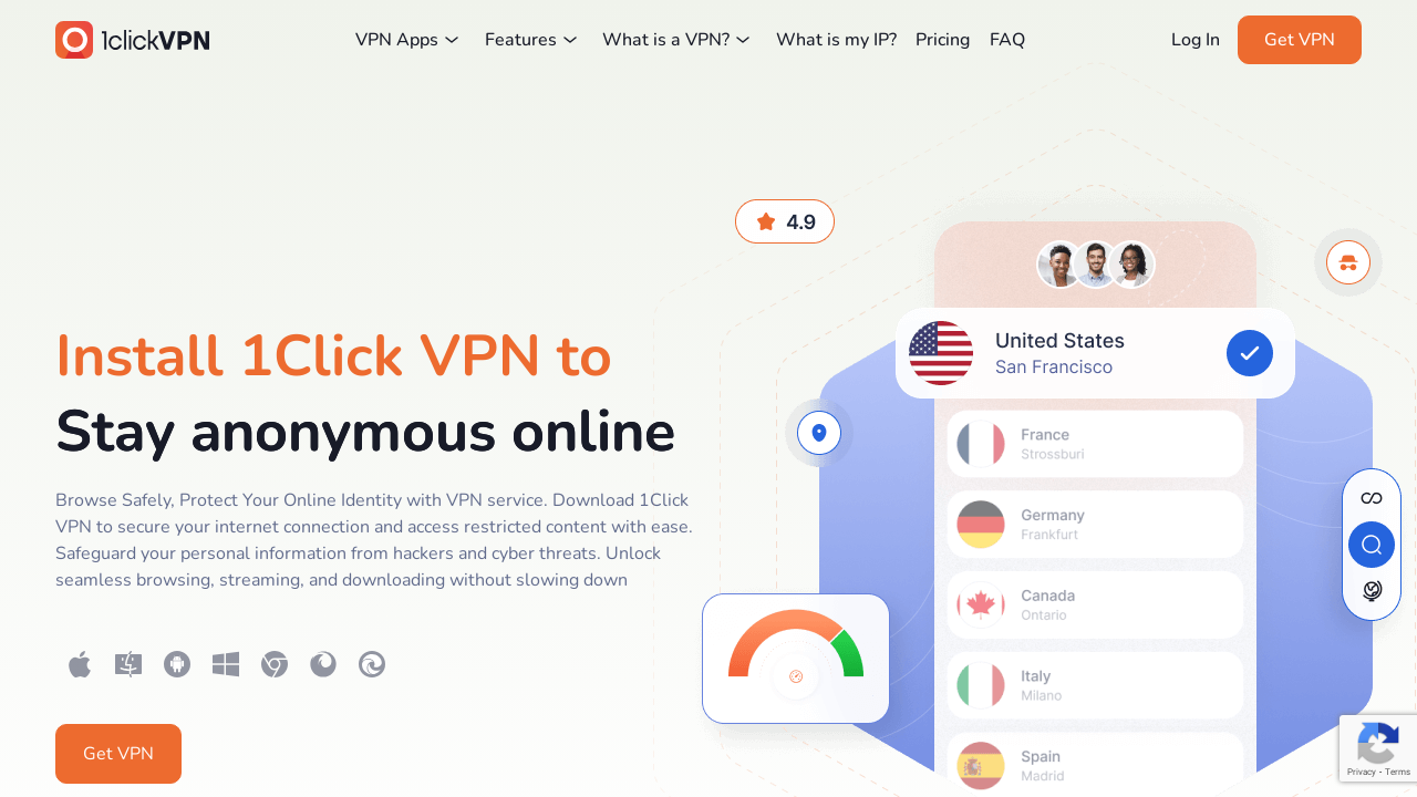 Screenshot of 1clickvpn.net