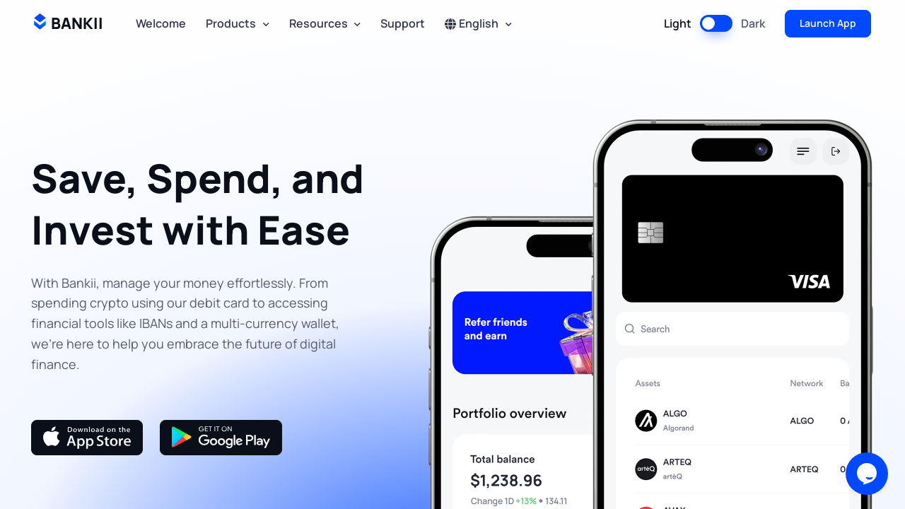Screenshot of bankii.finance