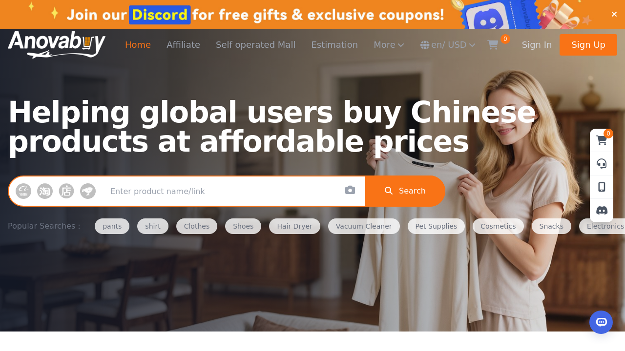 Screenshot of anovabuy.com