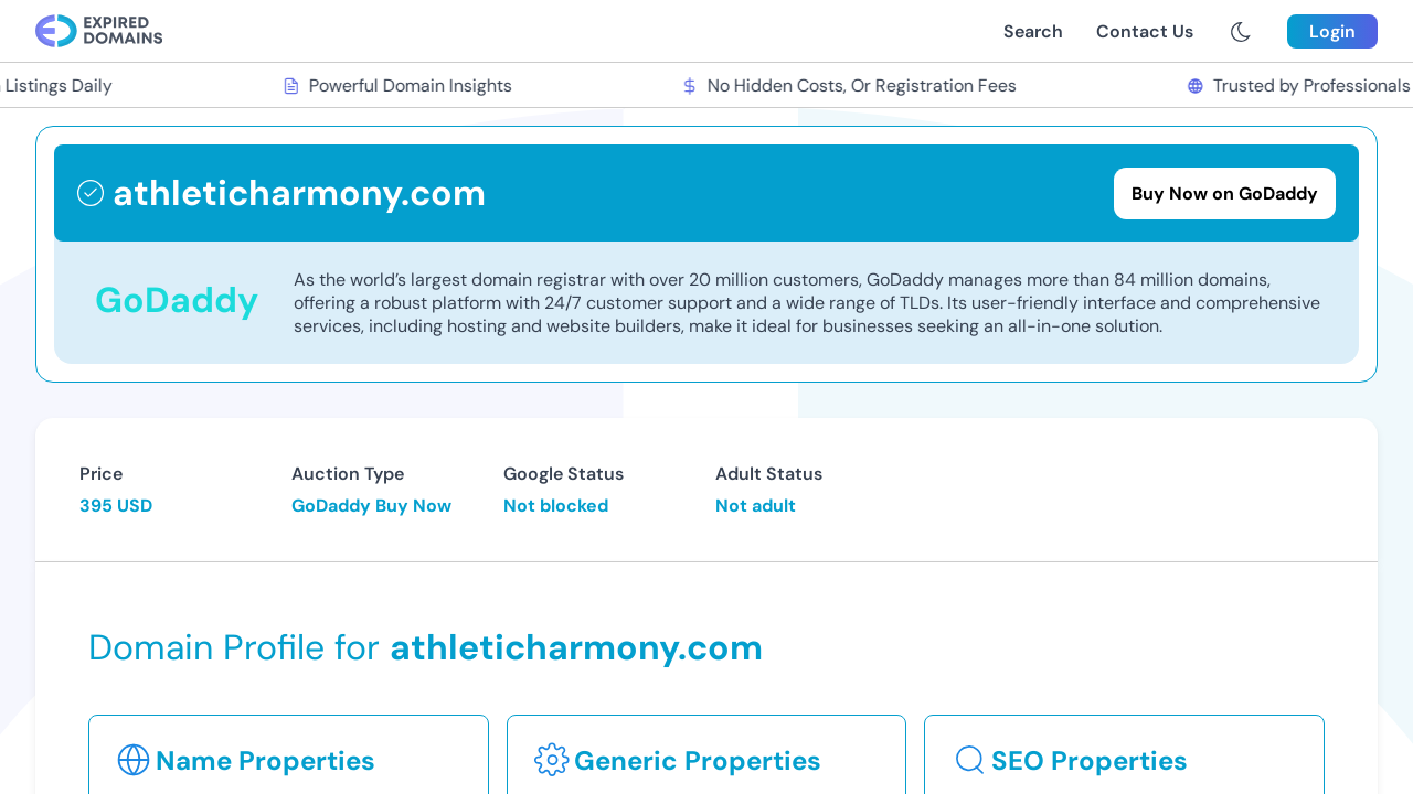 Screenshot of athleticharmony.com