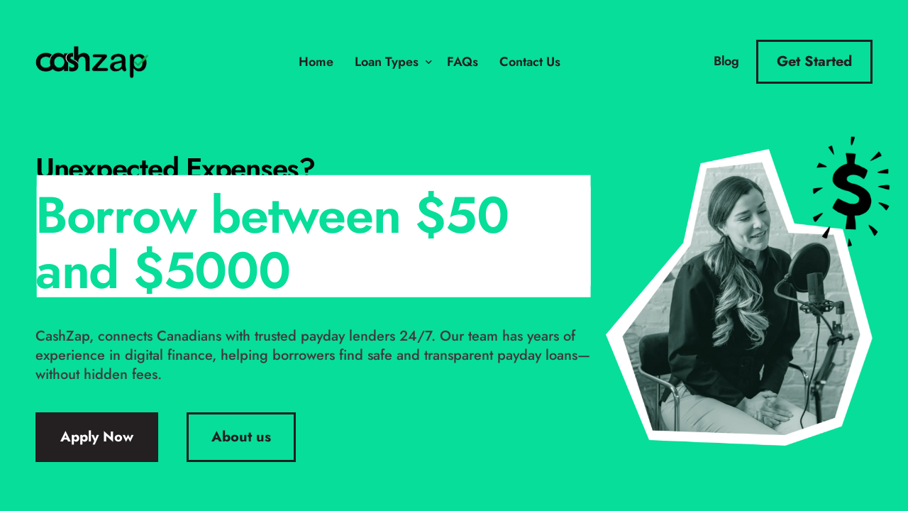 Screenshot of cashzap.ca