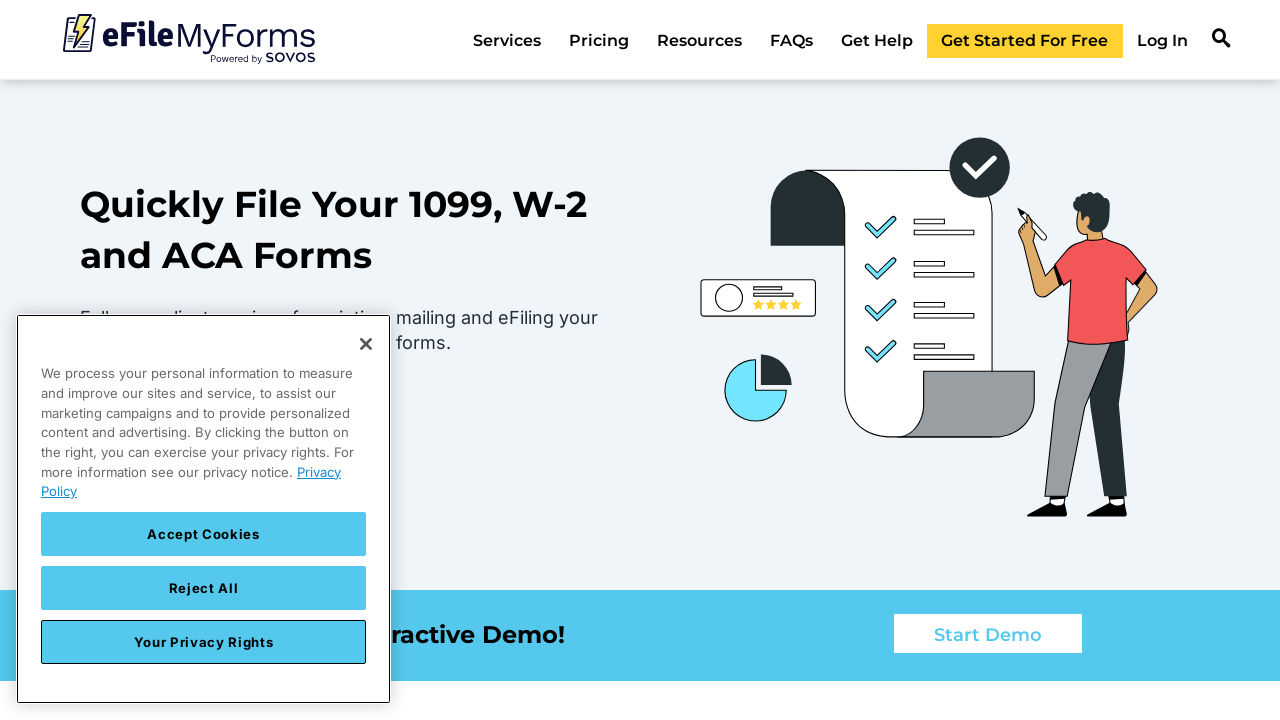 Screenshot of efilemyforms.com