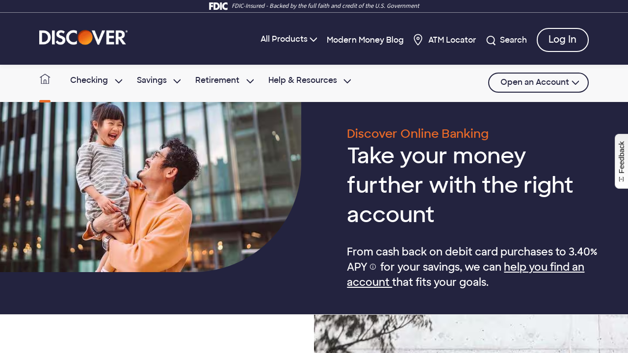 Screenshot of discoverbank.com