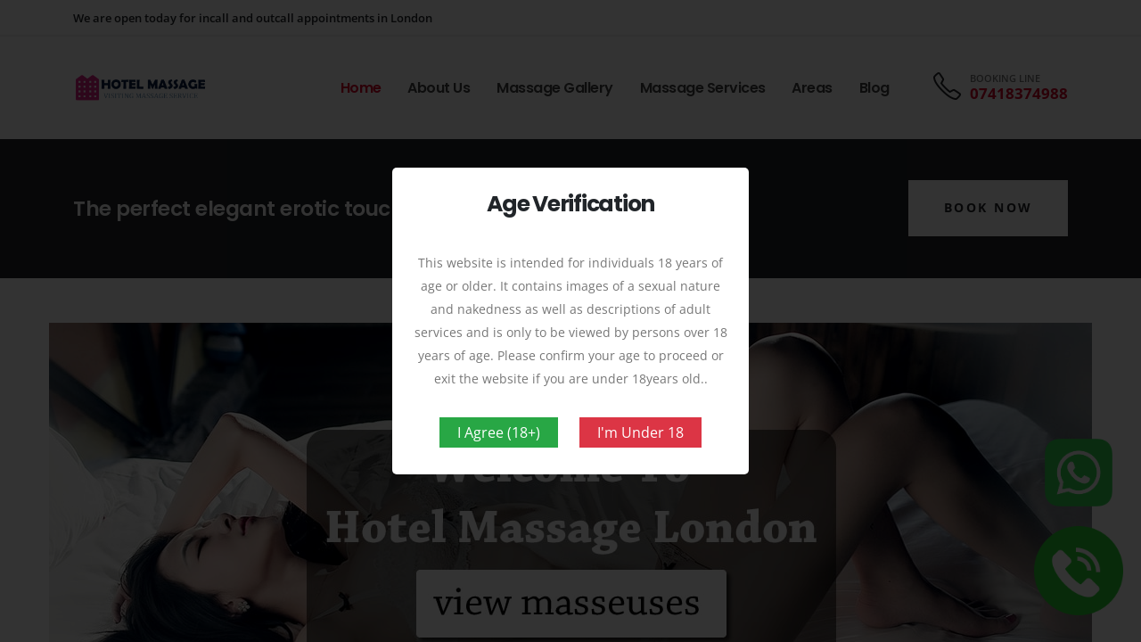 Screenshot of hotel-massage.co.uk