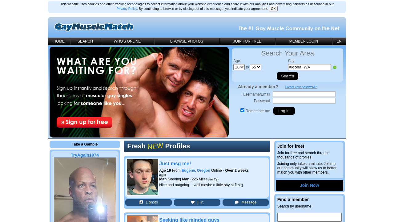 Screenshot of gaymusclematch.com
