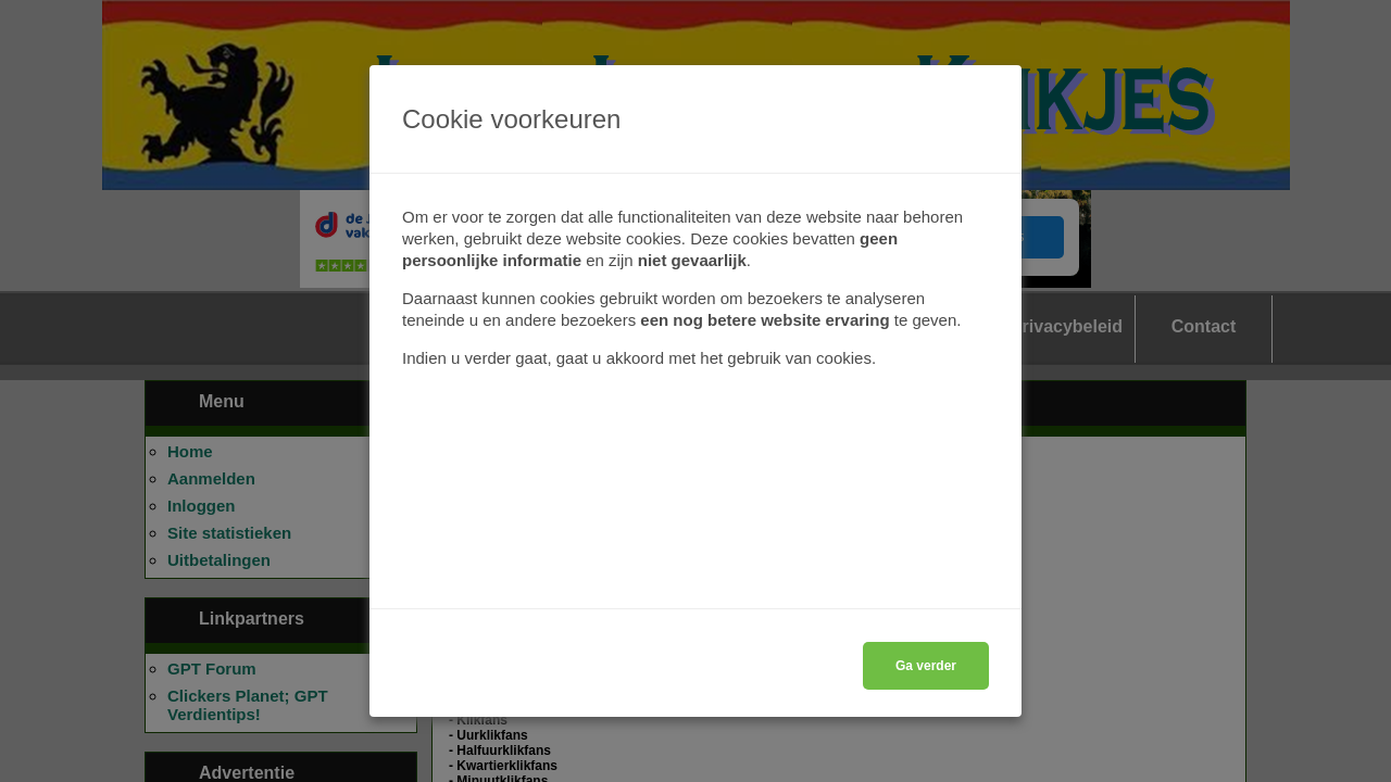 Screenshot of lagelandenklikjes.nl