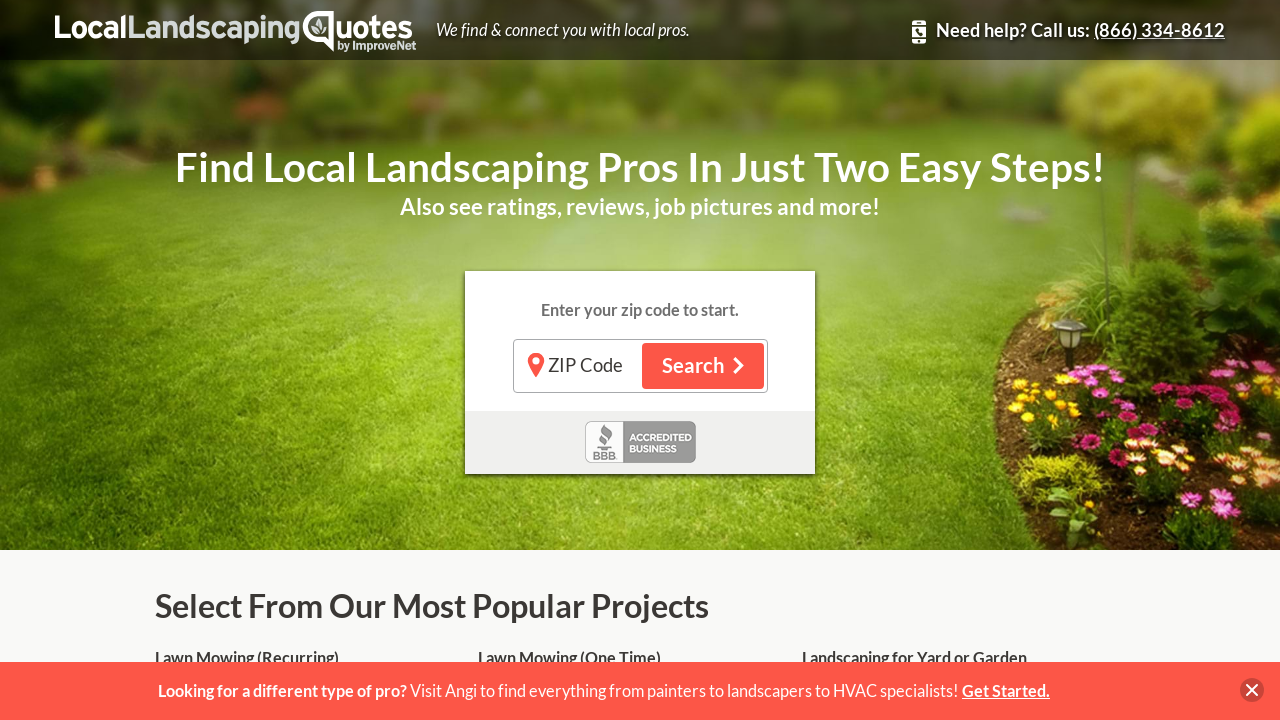 Screenshot of locallandscapingquotes.com