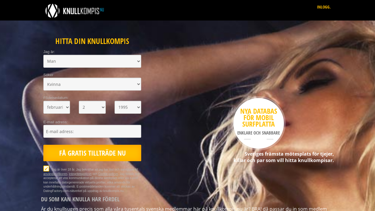 Screenshot of knullkompis.nu