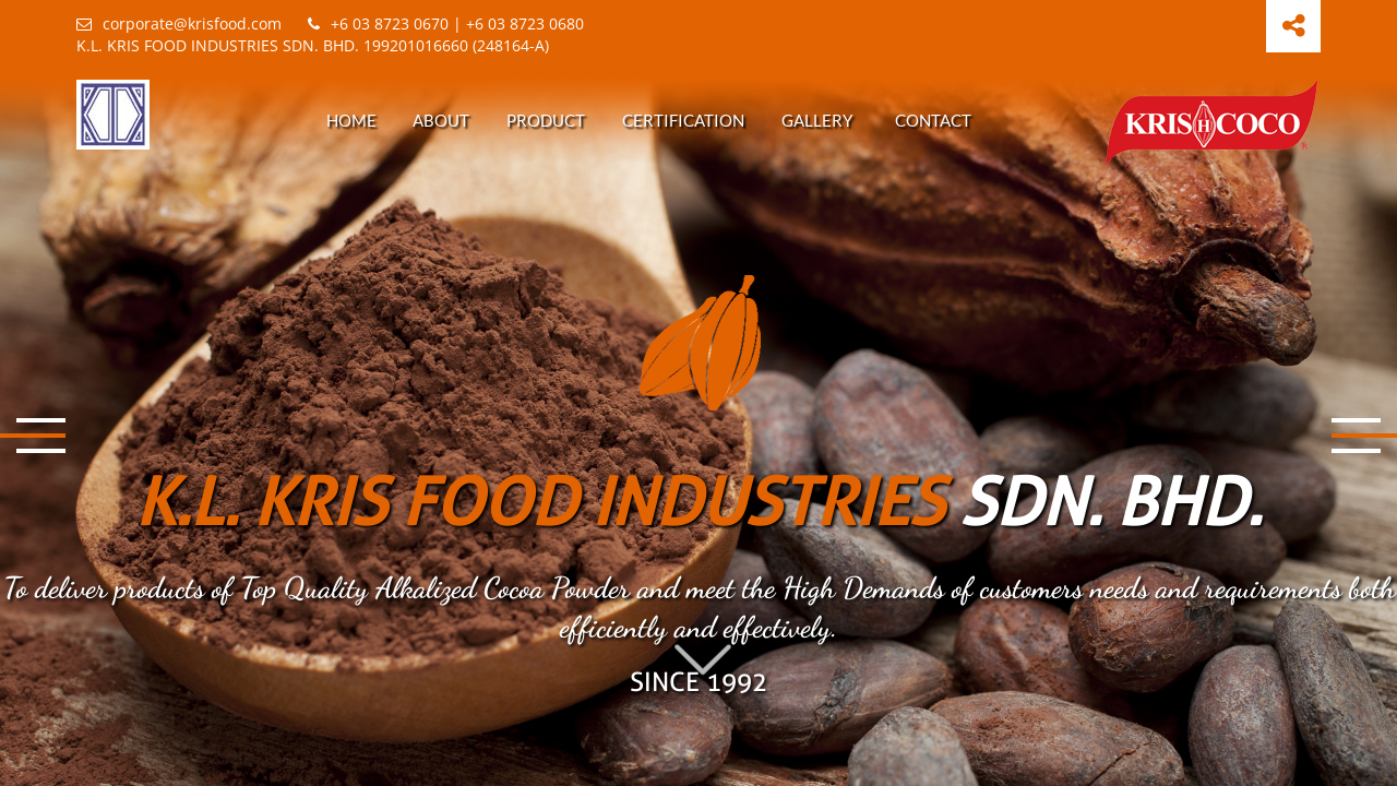 Screenshot of krisfood.com