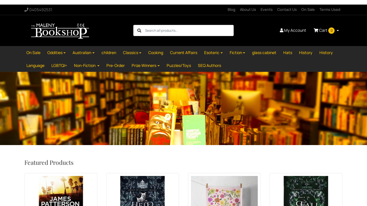 Screenshot of malenybookshop.com.au