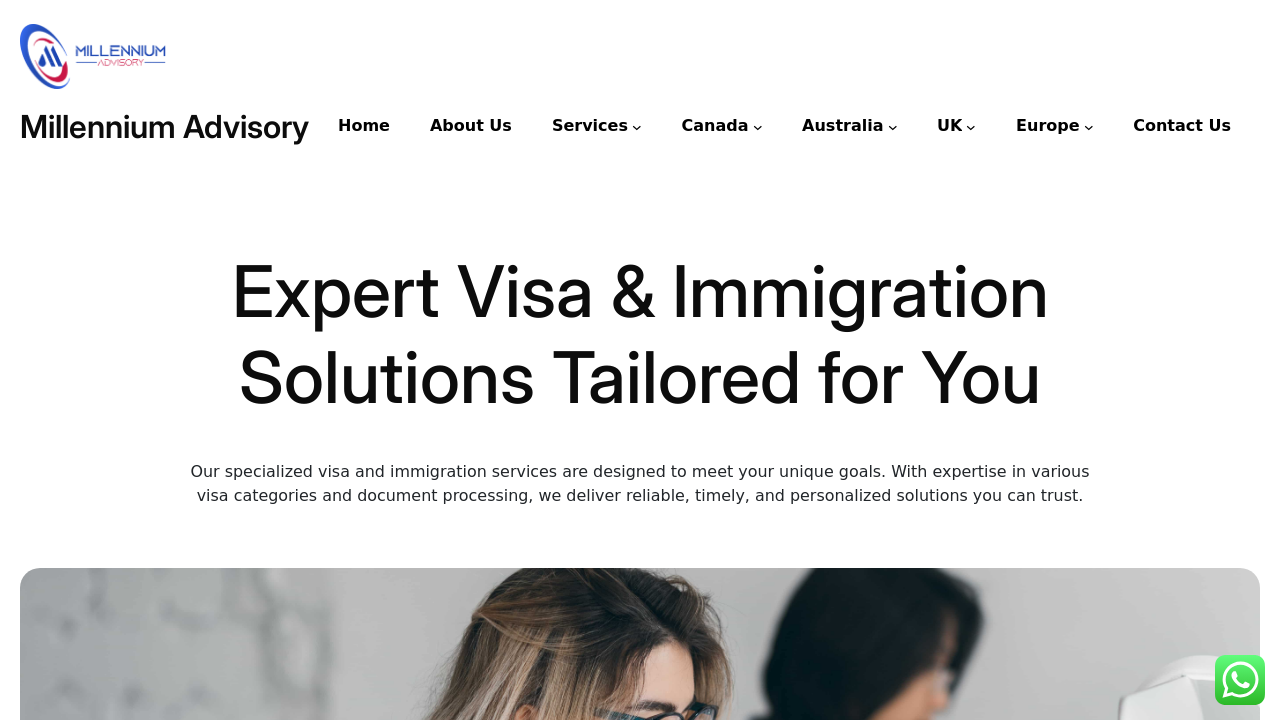 Screenshot of millenniumadvisoryvisa.com