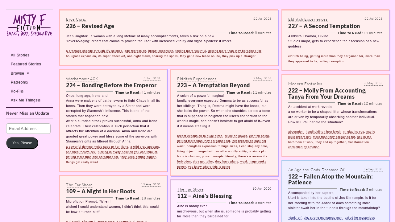 Screenshot of mistyffiction.com