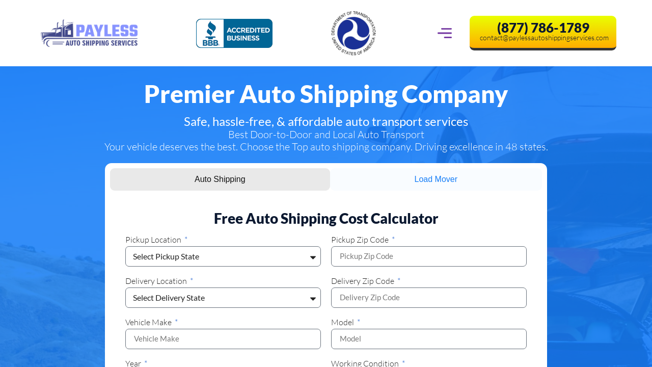 Screenshot of paylessautoshippingservices.com