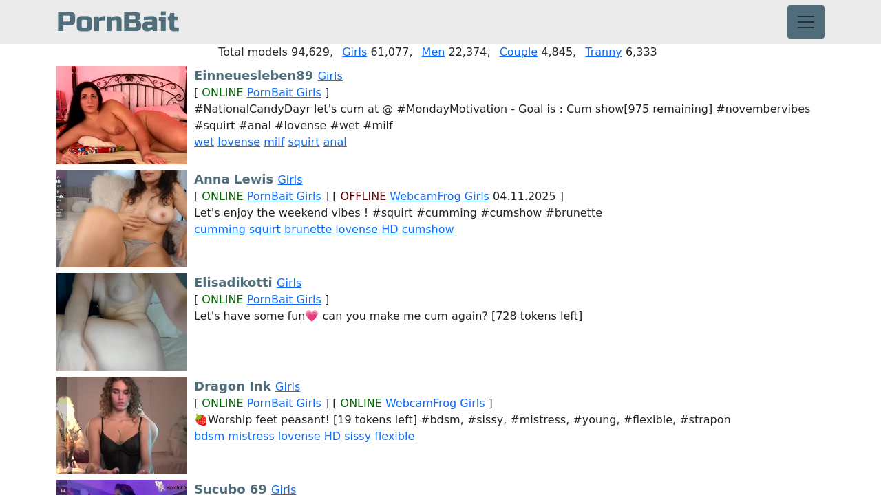Screenshot of pornbait.com