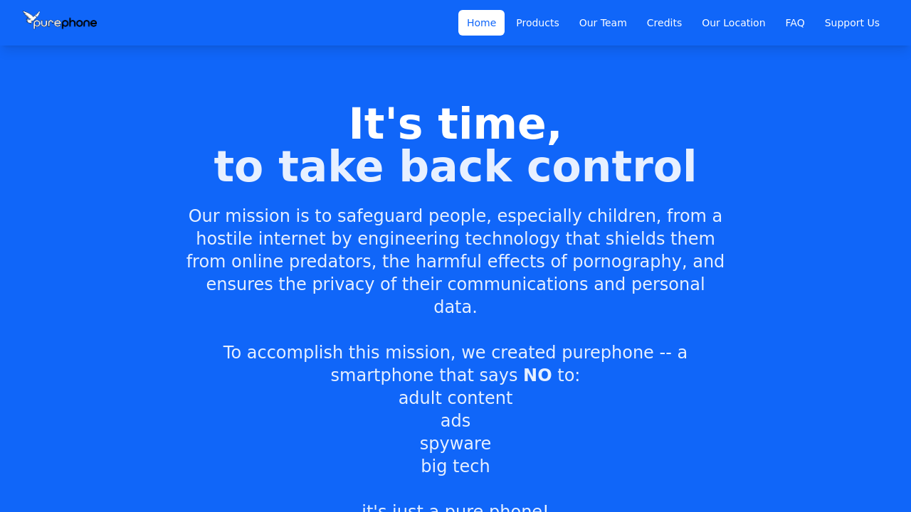 Screenshot of purephone.org