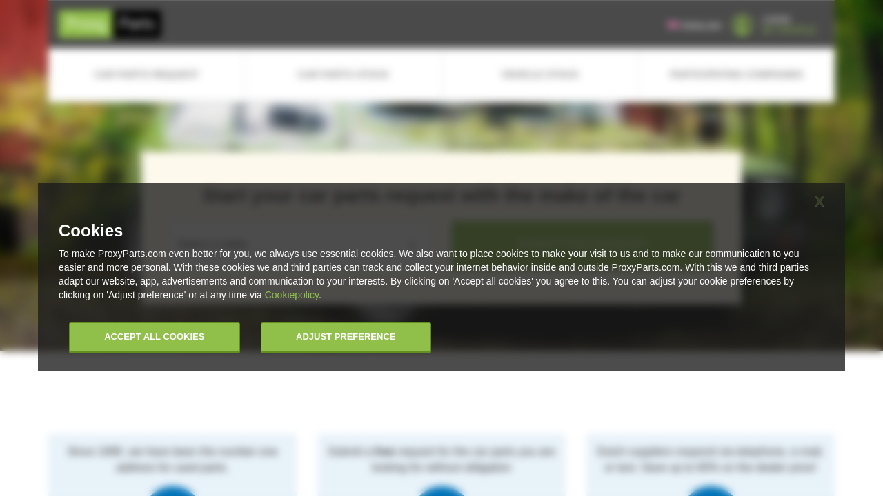 Screenshot of proxyparts.com