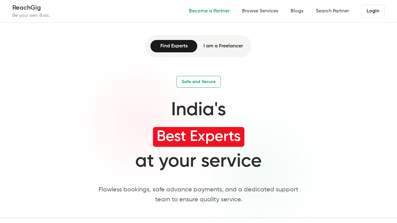 Screenshot of reachgig.com