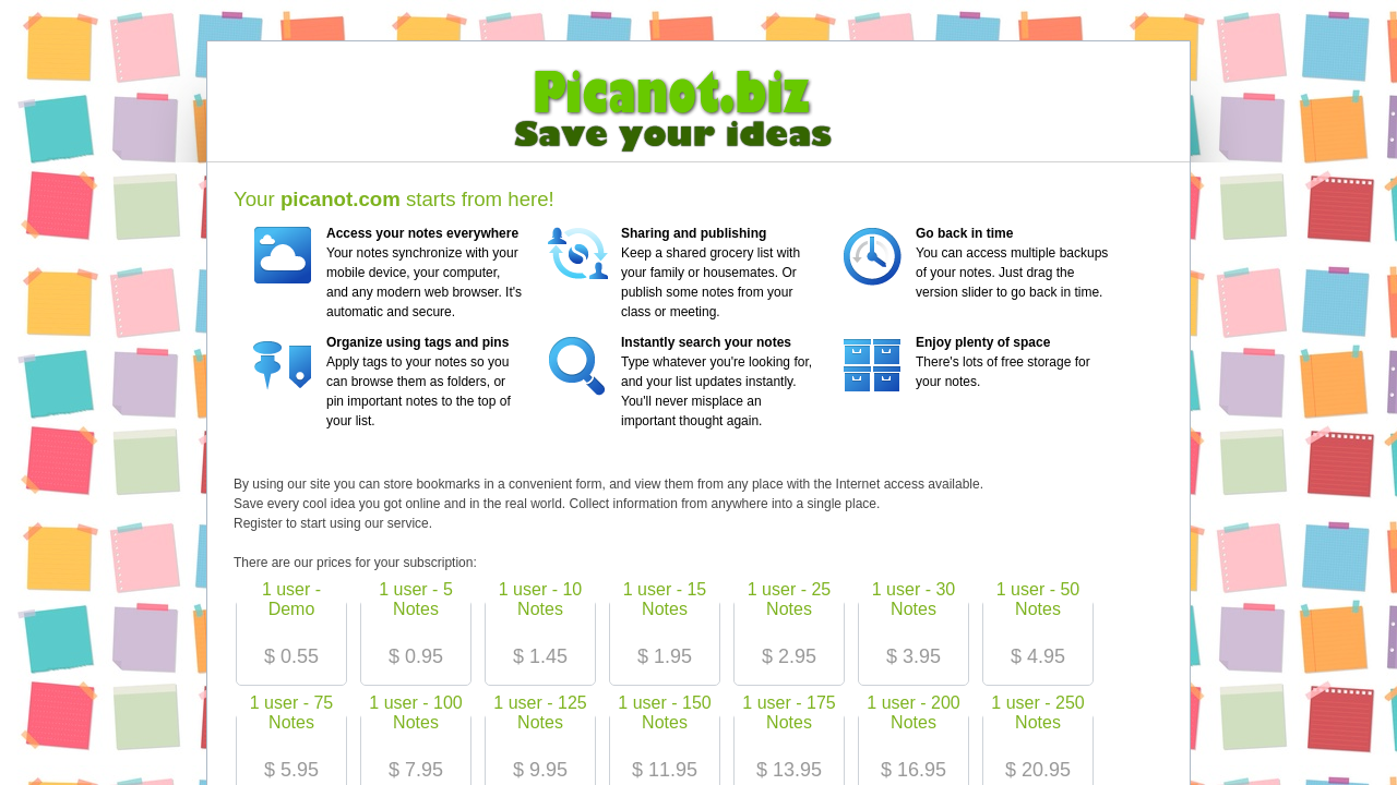 Screenshot of picanot.com