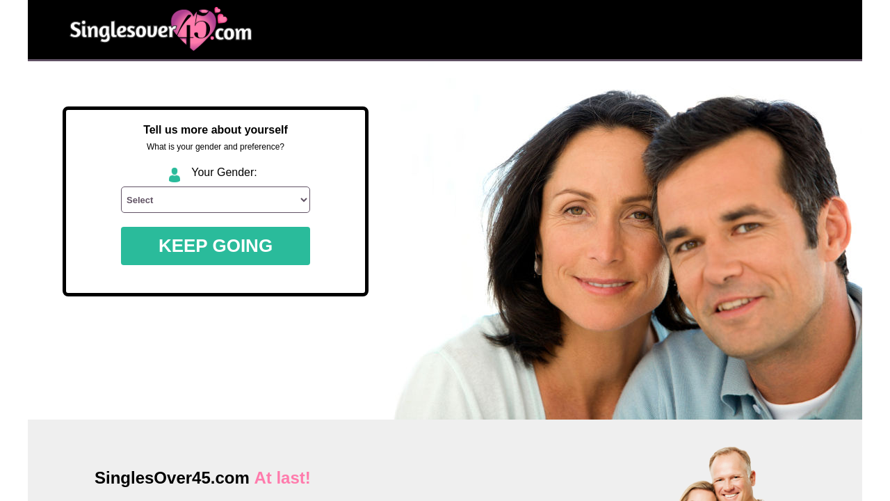 Screenshot of singlesover45.com