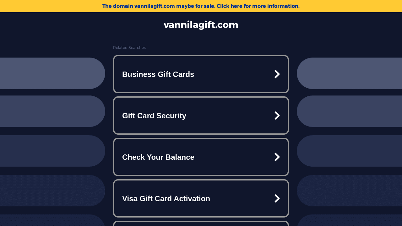 Screenshot of vannilagift.com