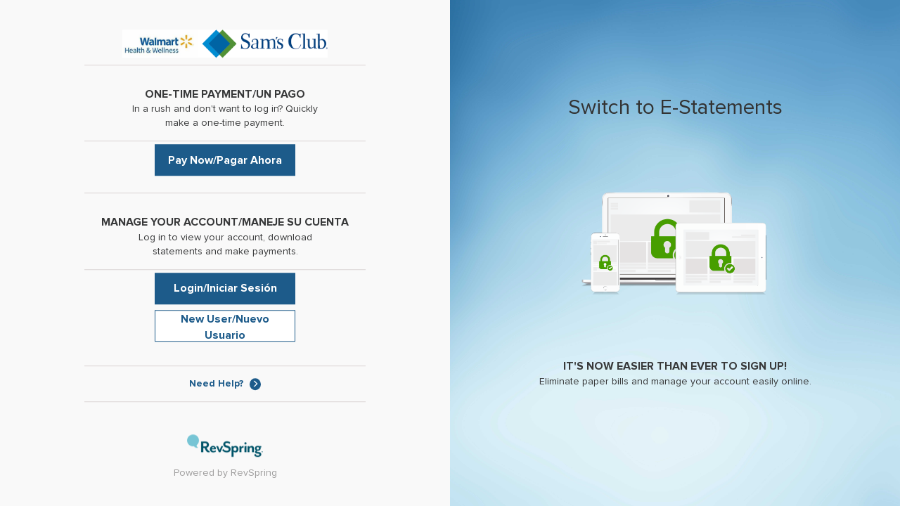Screenshot of walmart.mysecurebill.com