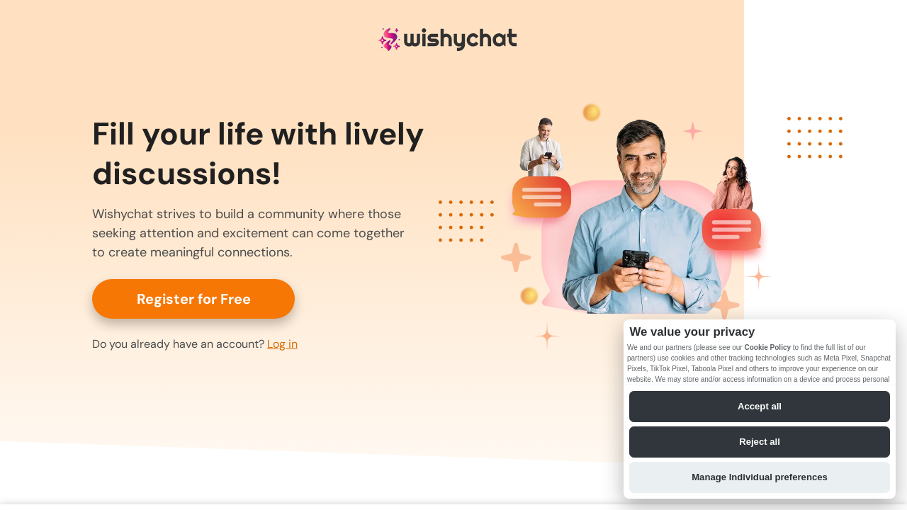 Screenshot of wishychat.com