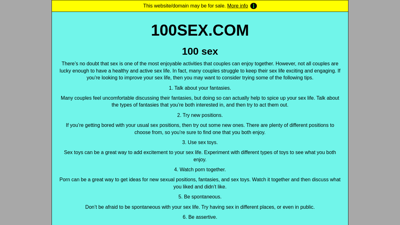 Screenshot of 100sex.com