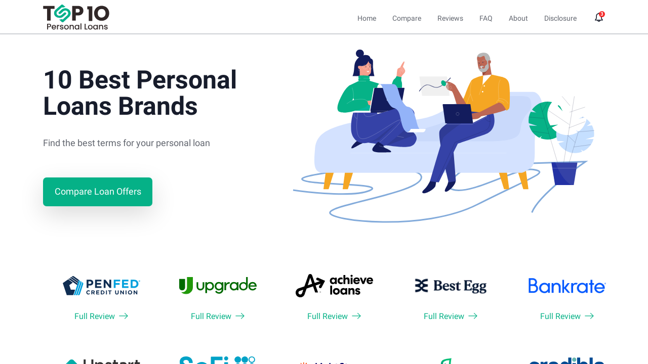 Screenshot of 10bestpersonalloans.com