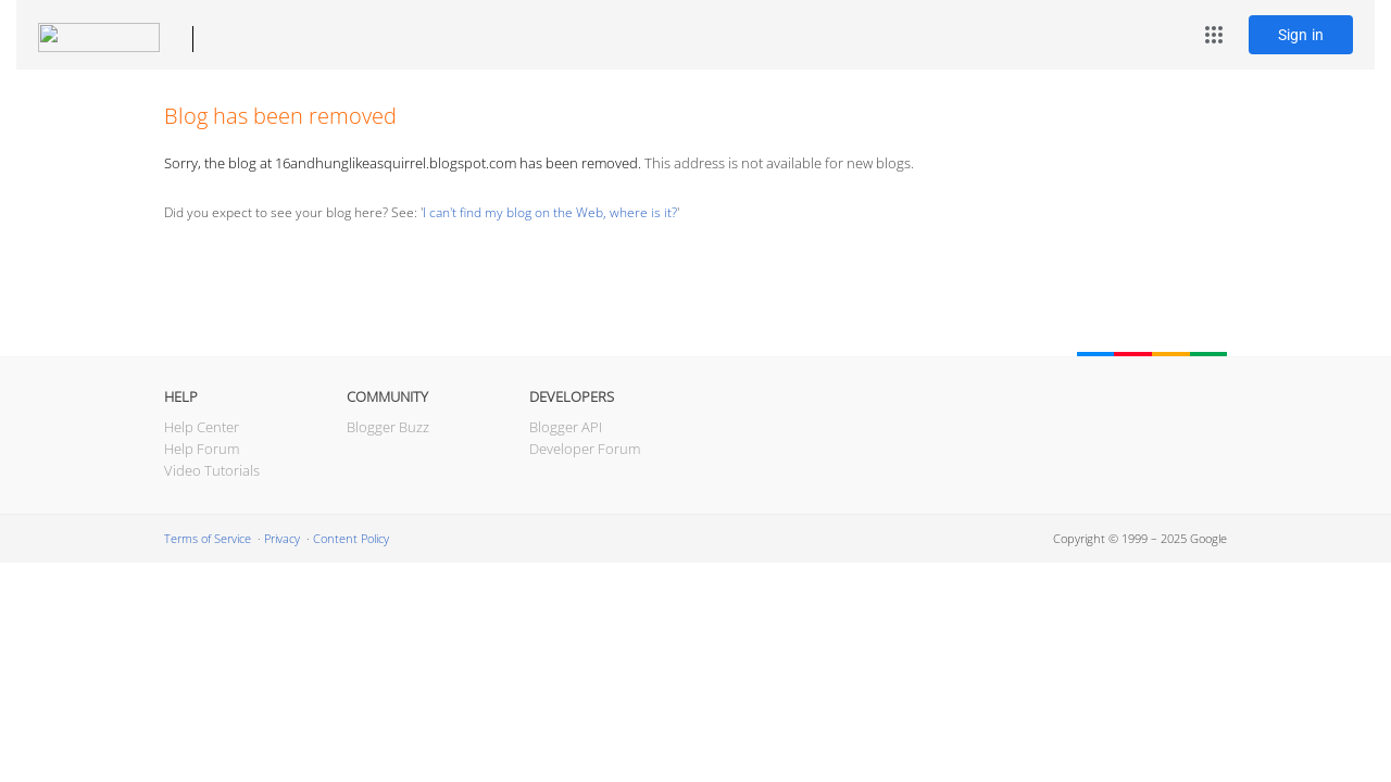 Screenshot of 16andhunglikeasquirrel.blogspot.com