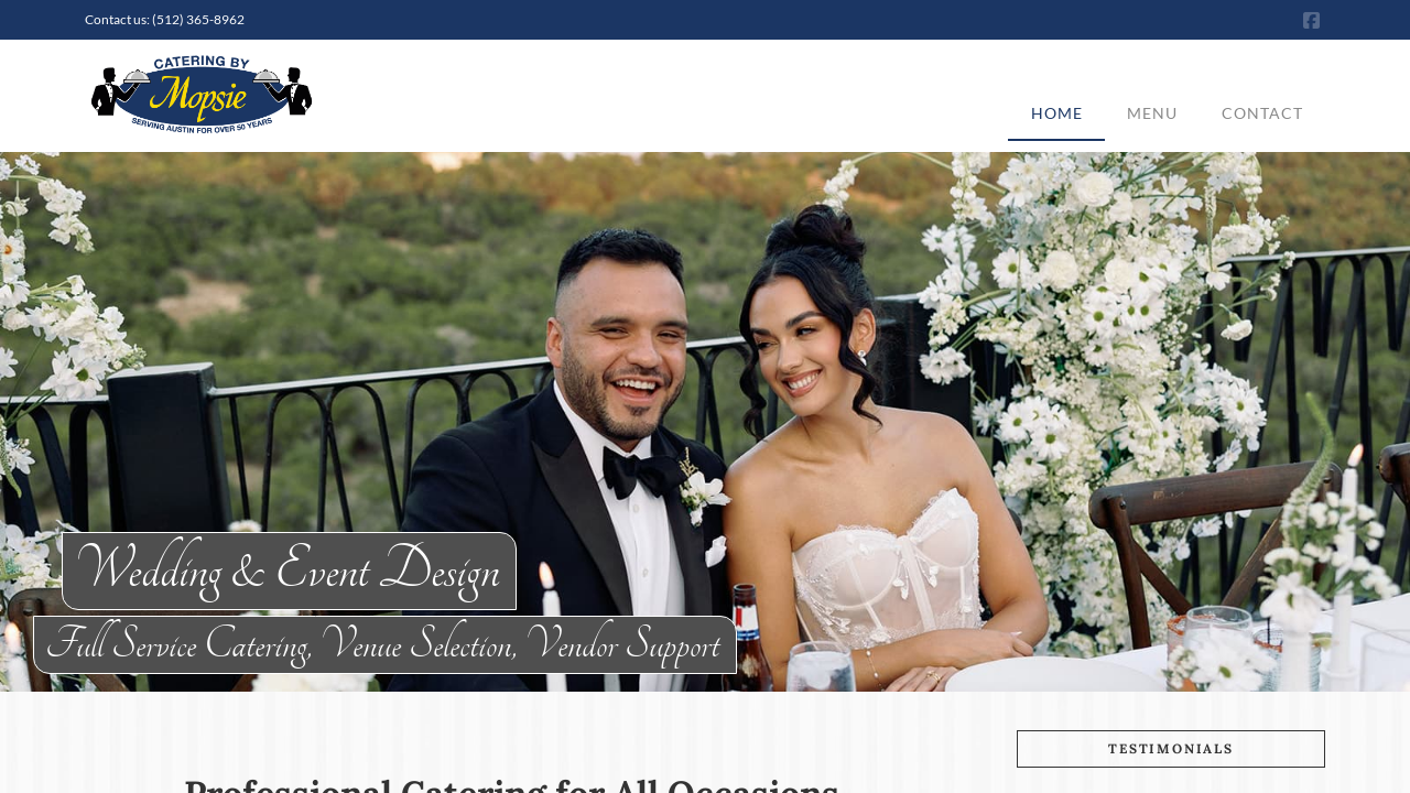 Screenshot of cateringbymopsie.com