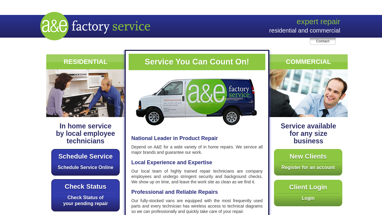 Screenshot of aefactoryservice.com