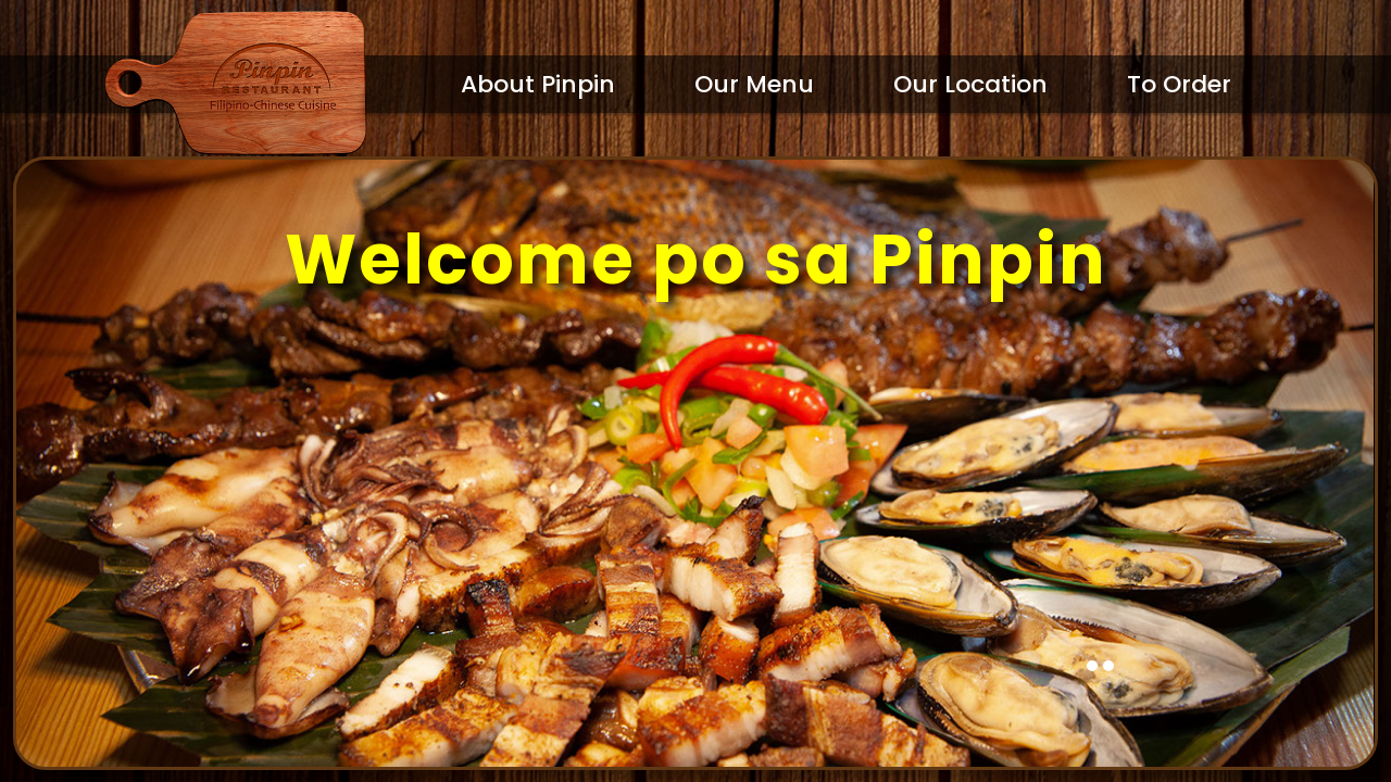 Screenshot of pinpinrestaurant.com