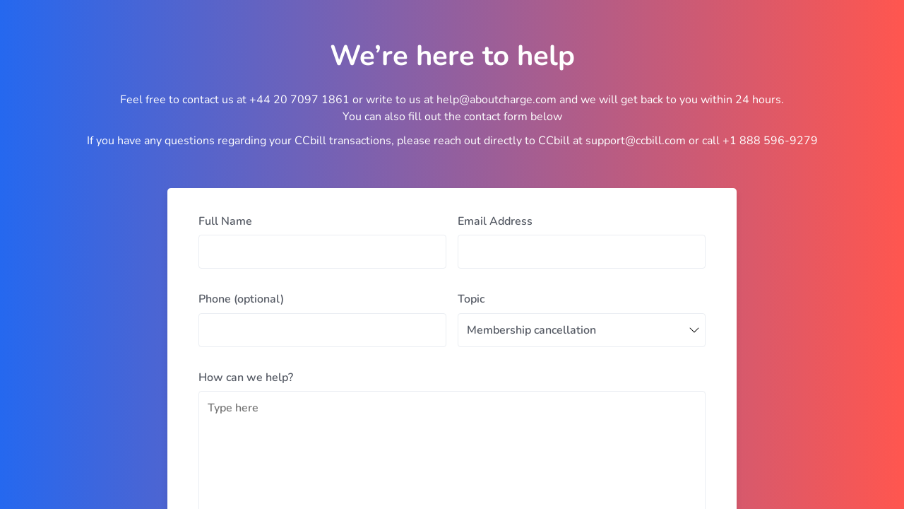 Screenshot of aboutcharge.com