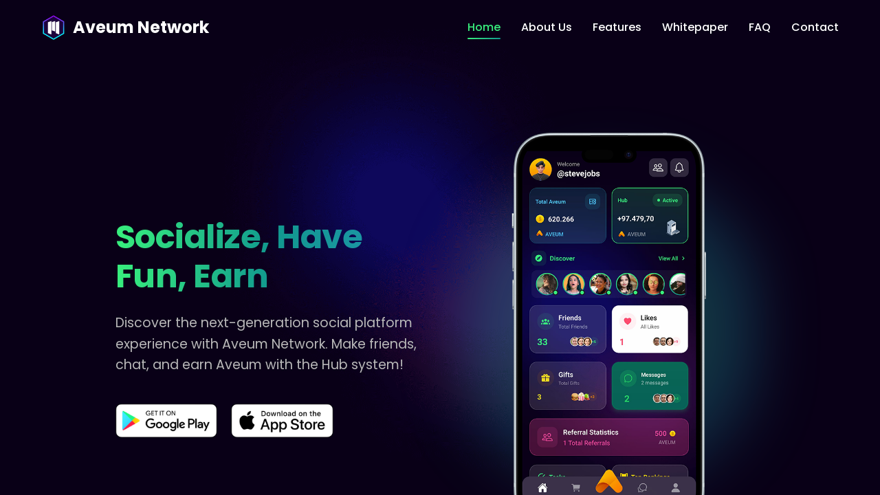 Screenshot of aveum.io