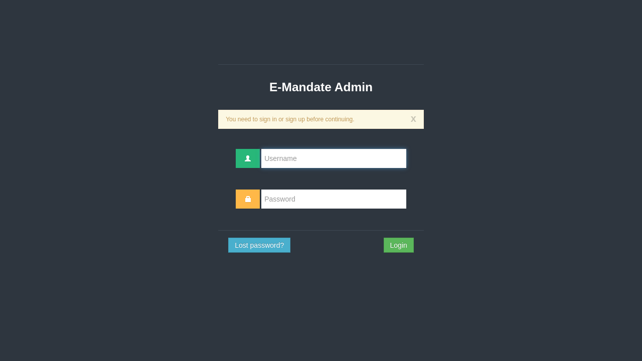 Screenshot of emandate.in