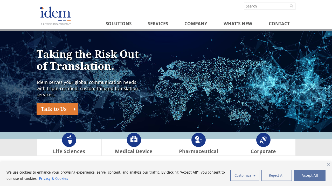 Screenshot of idemtranslations.com
