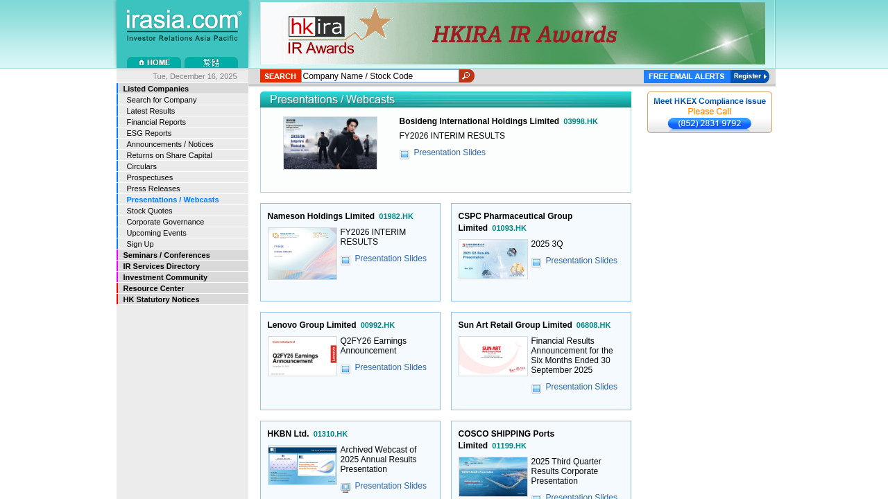 Screenshot of www.irwebcast.com