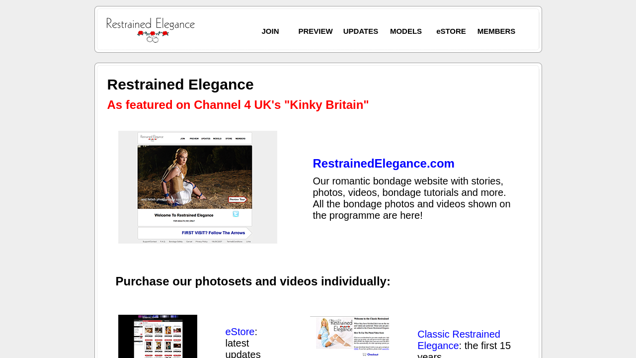 Screenshot of www.restrainedelegance.com