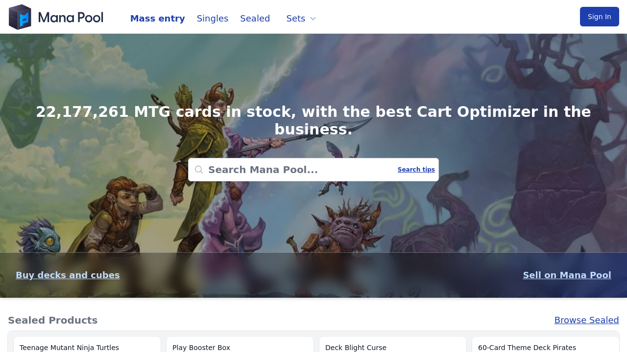 Screenshot of manapool.com