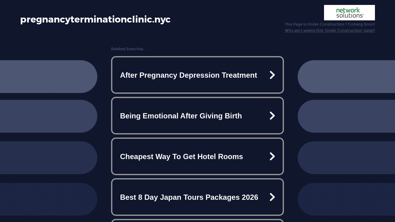 Screenshot of pregnancyterminationclinic.nyc