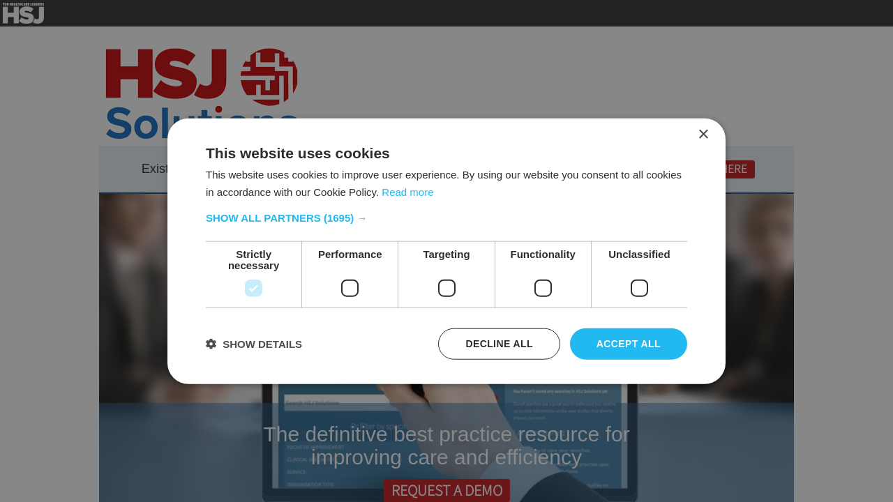 Screenshot of solutions.hsj.co.uk