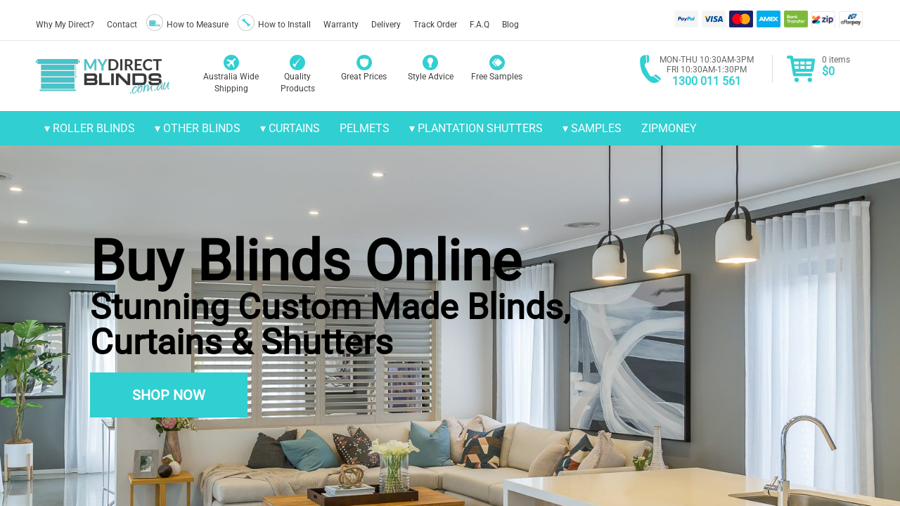 Screenshot of mydirectblinds.com.au