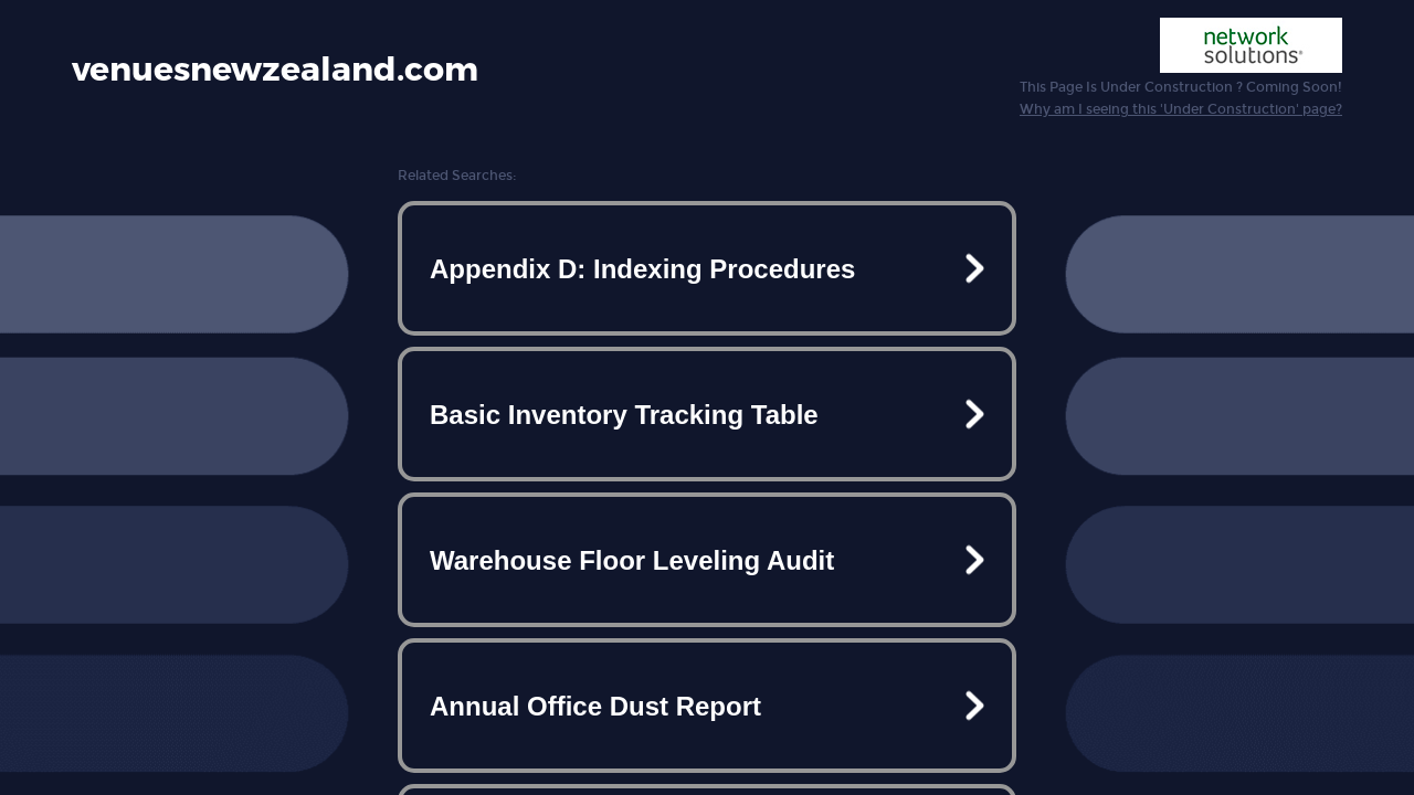 Screenshot of venuesnewzealand.com