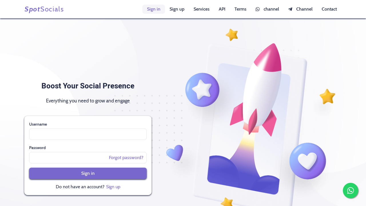 Screenshot of spotsocials.com