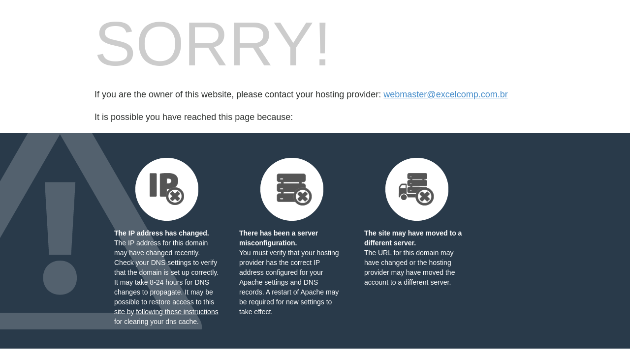 Screenshot of excelcomp.com.br