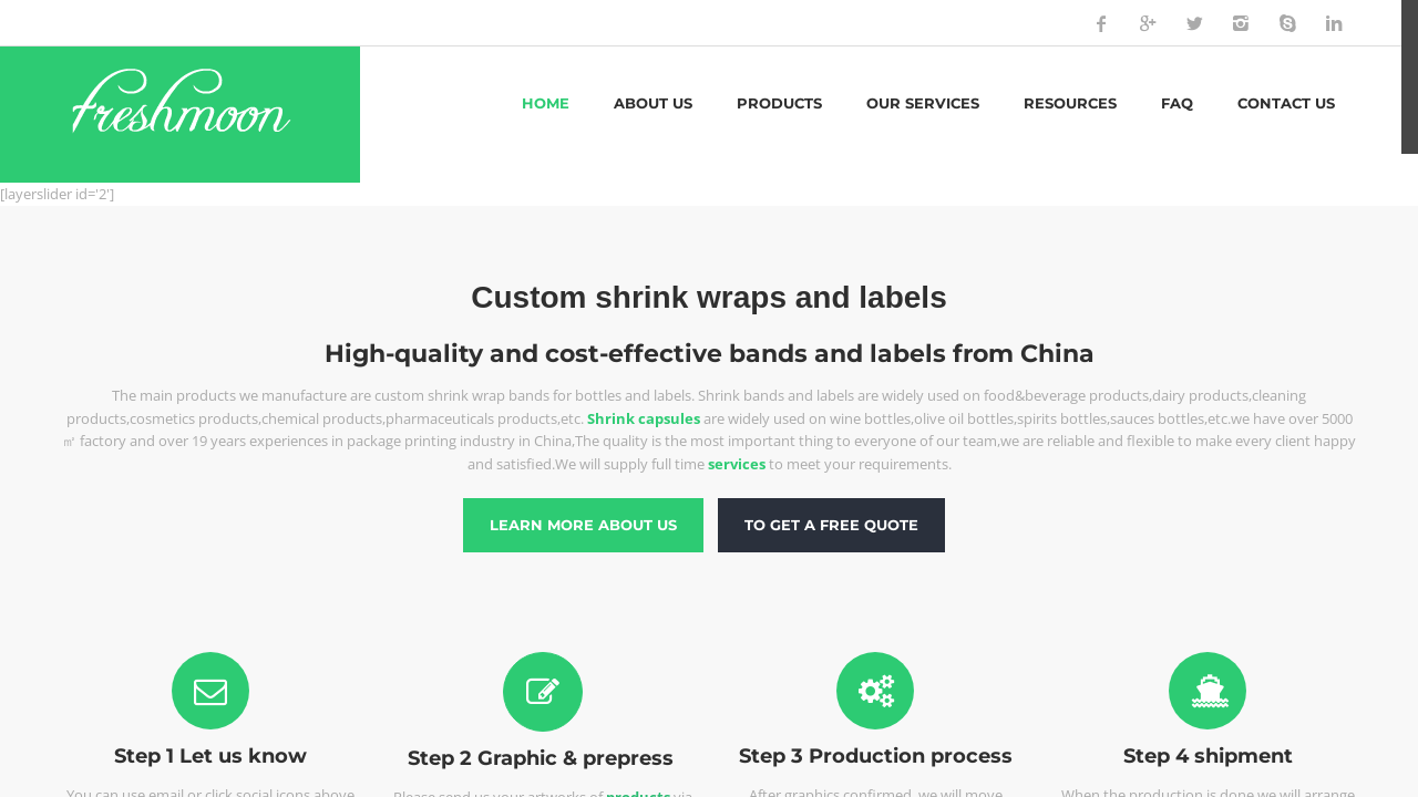 Screenshot of freshmoonpackaging.com